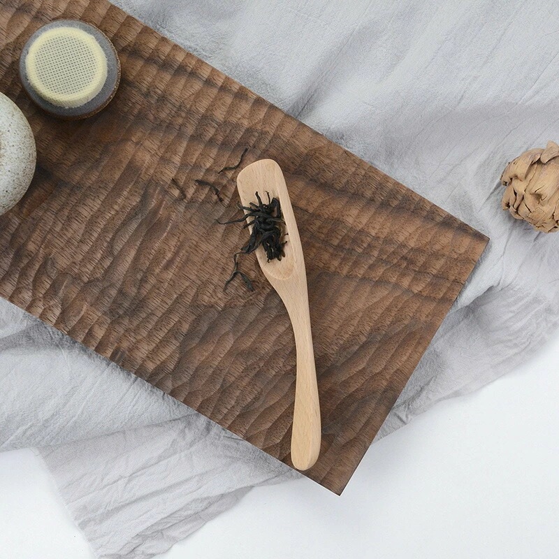 38*15*2cm 木製食器 さざ波模様 クルミの木 ウッドプレート お盆トレイ トレー おしゃれ 和風 木目 プレート お茶 お菓子 お皿 天然木 カフェ ナチュラル7479