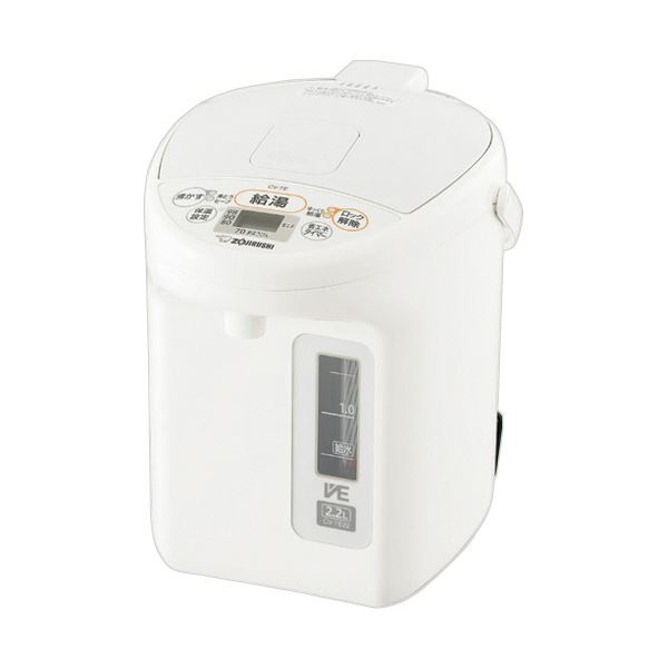 象印マイコン沸とうVE電気まほうびん 優湯生 2.2L ホワイト CV-TE22-WA 1台電気ポット