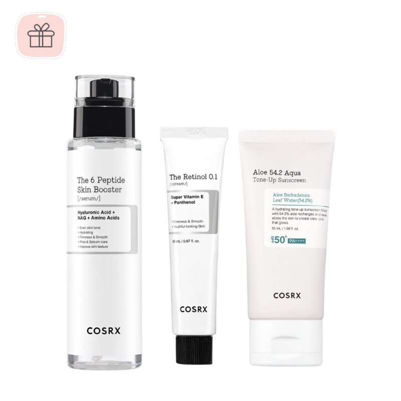 ザ レチノール 0.1 毛穴 弾力 クリーム 20ml + ザ 6 ペプチド スキン ブースター セラム 150ml + アロエ アクア トーンアップ サンスクリーン 50ml