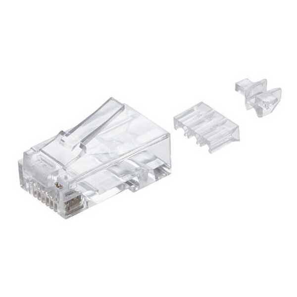 LD-6RJ45T100/L RJ45 コネクタ Cat6A Cat6 LANケーブル用 100個入り ガイドパーツ付き 単線ヨリ線両対応 メーカー直送