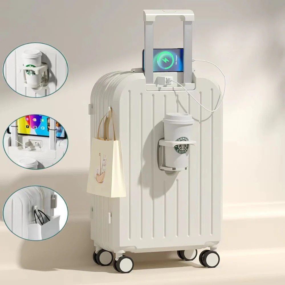 【2枚購入で100円OFF】 旅行かばん 大容量 修学旅行 機内持ち込み Usb充電可能 国内旅行す 多機能カップホルダー付き 軽量 キャリーケース 多色キャリーケース かわいい 丈夫で長持ちする短途