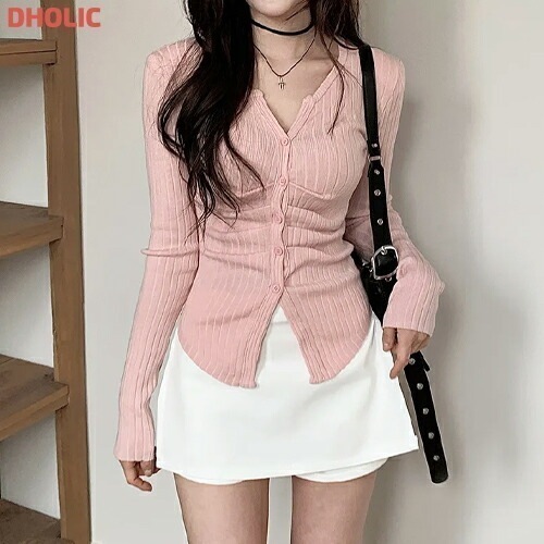 [メガ割りSALE]ギャザースリットリブカーディガン