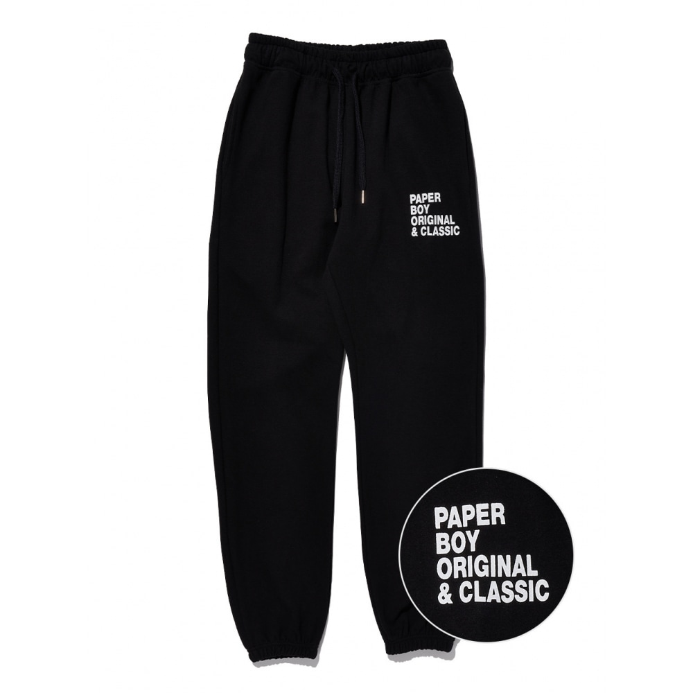 PAPERBOYクラシックスウェットパンツブラック