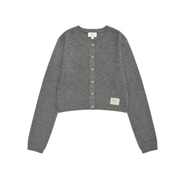 ジャケット JQS CO2403KT72-MG ウーマン クロップ ラウンド ニット カーディガン メランジ グレー