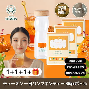 [3SET+ボトル]ティーズン 水出しティー デイリーフィット パンプキンティー 3g 30個入り (60L分量) ダイエットサポート むくみケアティー 食物繊維 かぼちゃ茶 お茶 水