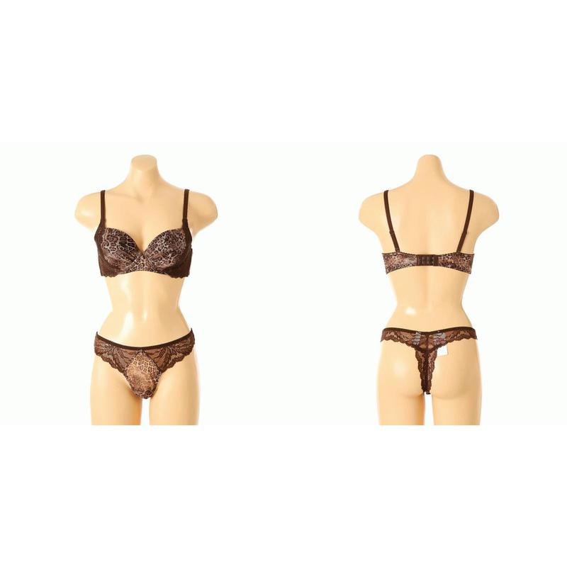 Dカップ モカ レオパード 女性 ブラ Tバック セット SBRD583DSG