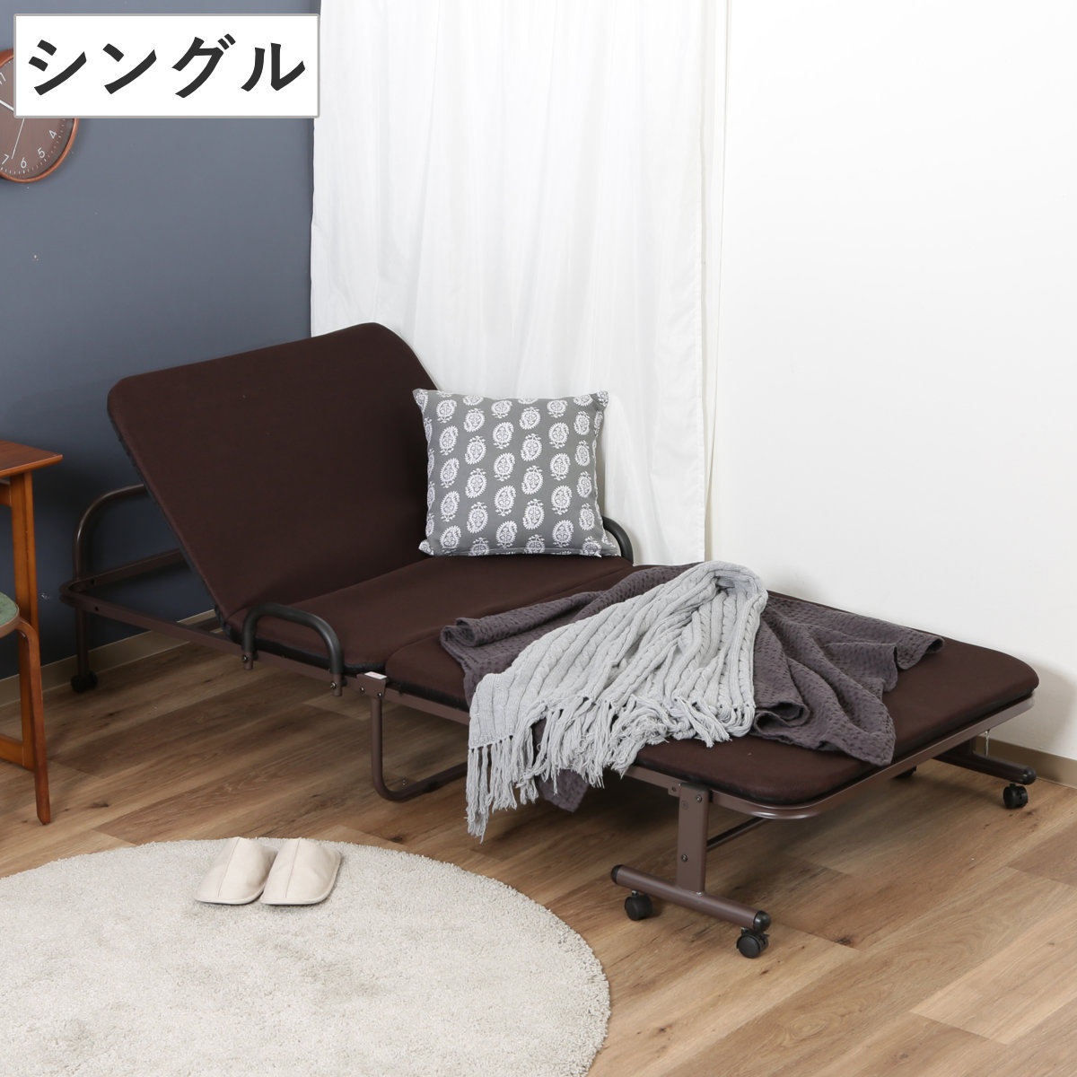 折りたたみベッド シングル リクライニング 折りたたみ ベッド 収納 キャスター リクライニングベッド 折り畳み 折りたたみベット 折り畳みベッド シングルベッド 一人暮らし 簡易ベッド