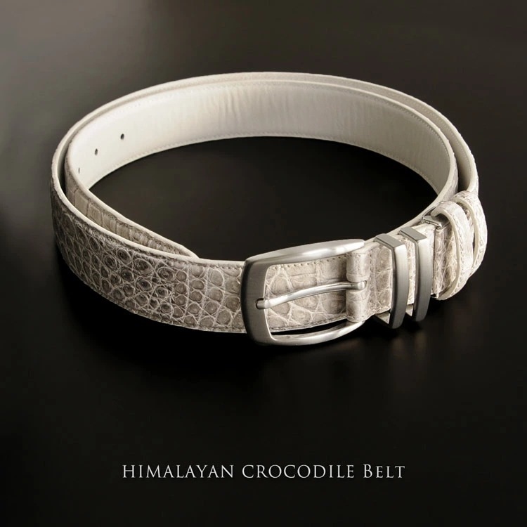 ヒマラヤクロコダイル ベルト ピンタイプ メンズ ヒマラヤ レザーベルト 本革 ワニ革 カジュアル ビジネス 休日 誕生日 ギフト プレゼント 4FA (06000794r)