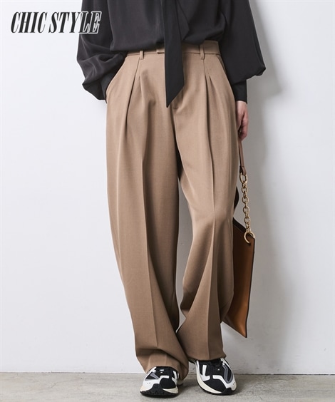 ロングパンツ バレルレッグスラックス 大きいサイズ有 シックスタイル