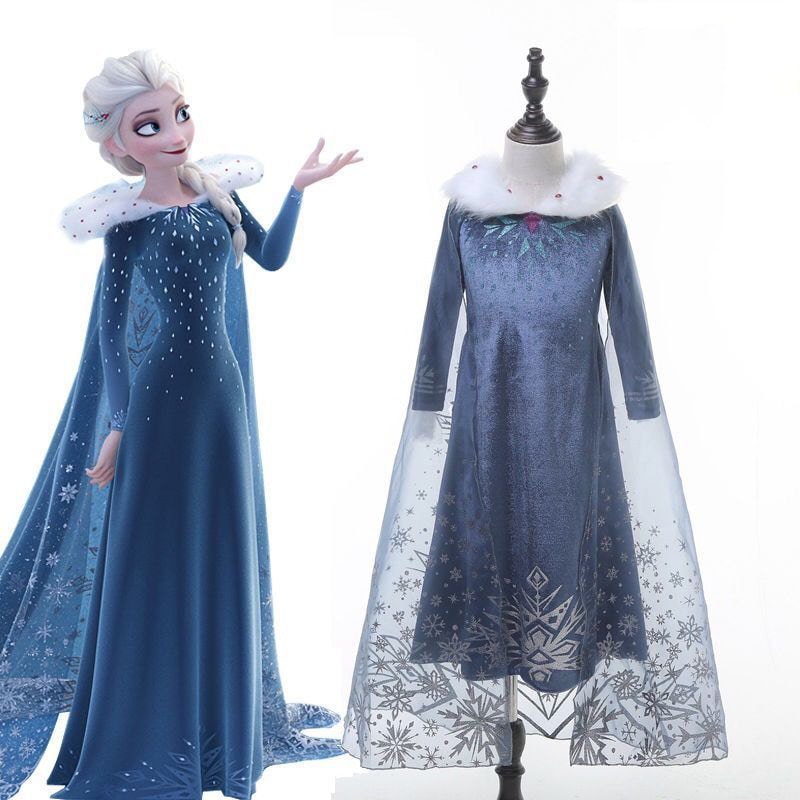 子供の冷凍子供服女の子プリンセスアイシャアンナドレス冷凍ドレス