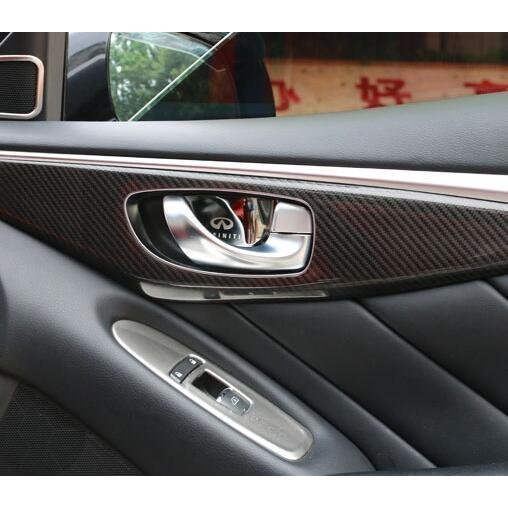 新品 SKYLINE スカイラインV37 セダン専用 インテリアパネル インナーハンドルカバー4ｐセット黒 激安価