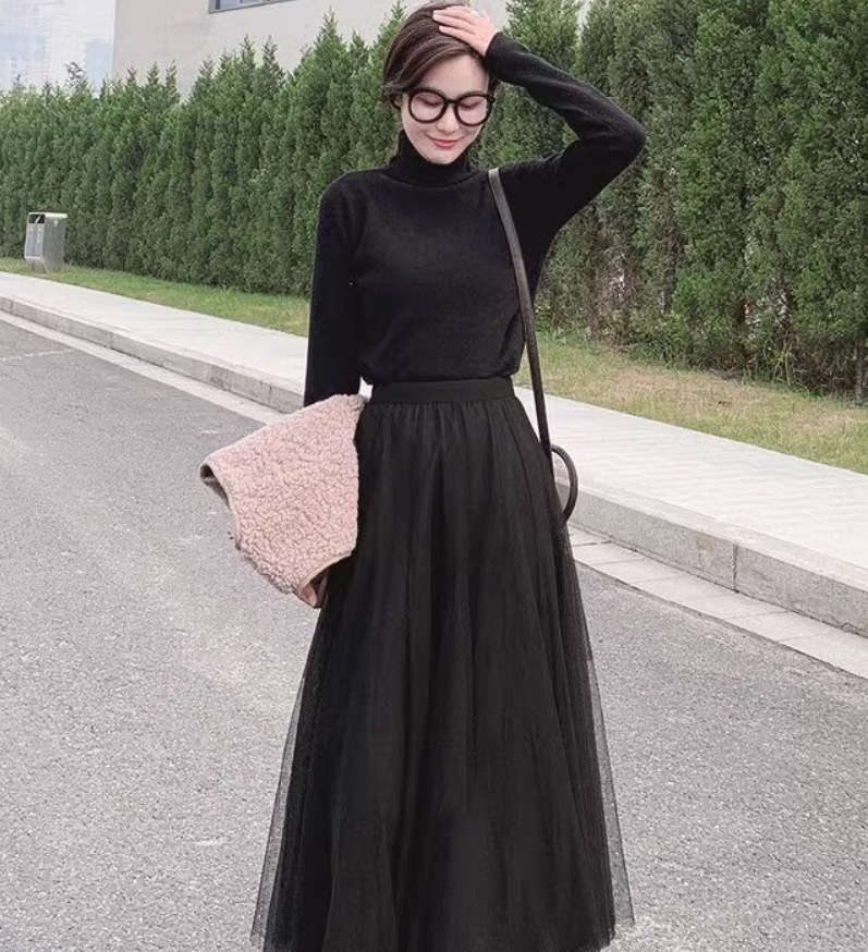 スカート デート モテアイテム チュールスカート フレア 無地 シフォン 大人可愛い きれいめ 上品 おしゃれ かっこいい 大人可愛い ラブリー キュート ガーリー クール モード系 セクシー