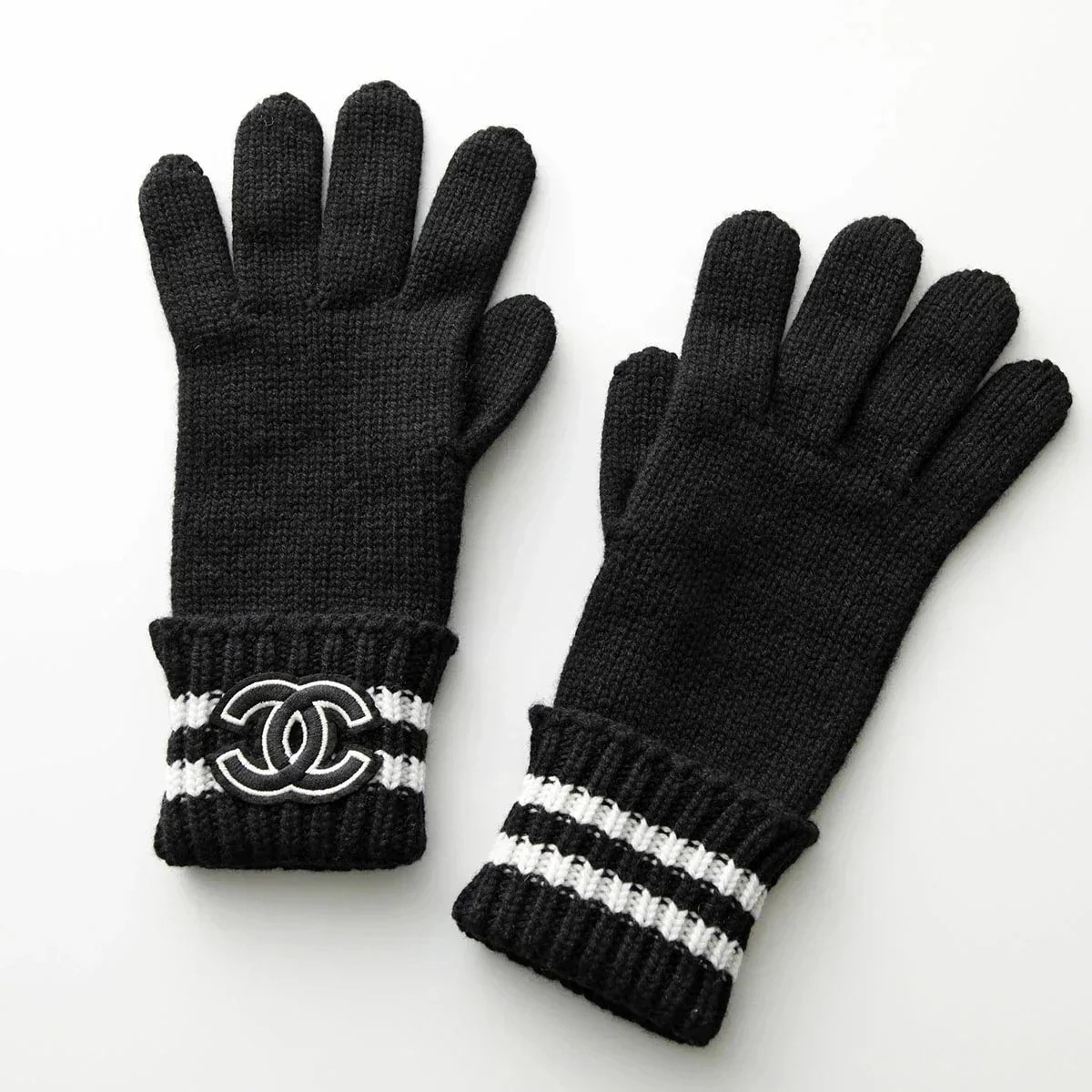 CHANEL シャネル 手袋 AAA411 B17819 レディース カシミア ココマーク 刺繍 CCマーク グローブ ニット NW786