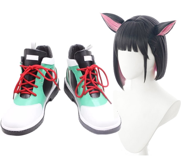 コスプレ靴 杏山カズサ ブルーアーカイブ ウィッグ付き 下駄 シューズ 長靴 コスプレ クリスマス ハロウィン