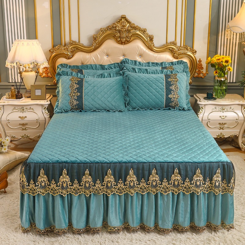 3点セット：120220CMベッドシーツ ベッドカバーセット シングル かわいい シーツ寝具セット おしゃれセミダブル可愛い 韓国 プリンセス風 甘い フリル付き 四節適用 レースフリル付き