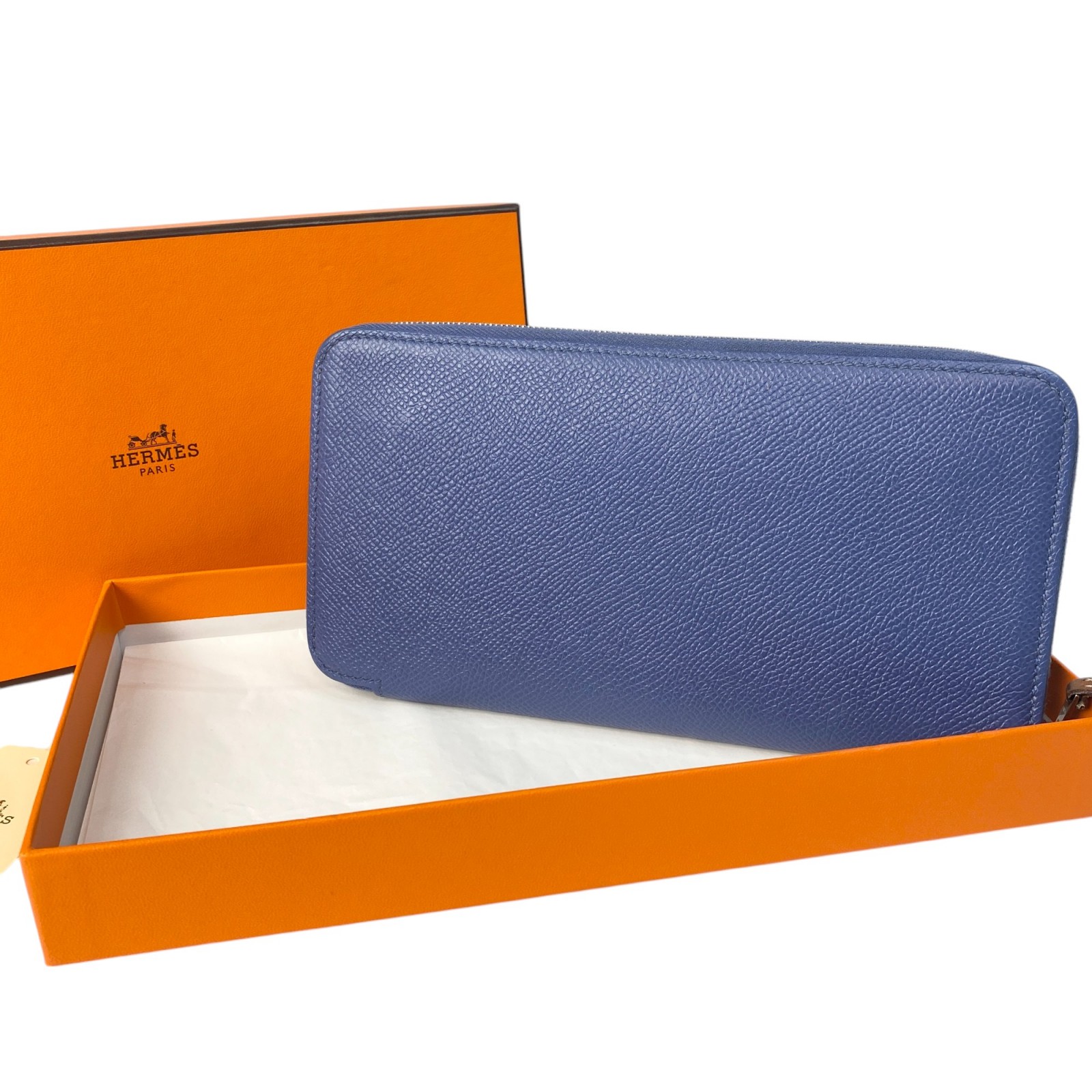エルメス HERMES レディース アザップロング シルクイン ブルー ブライトン 長財布