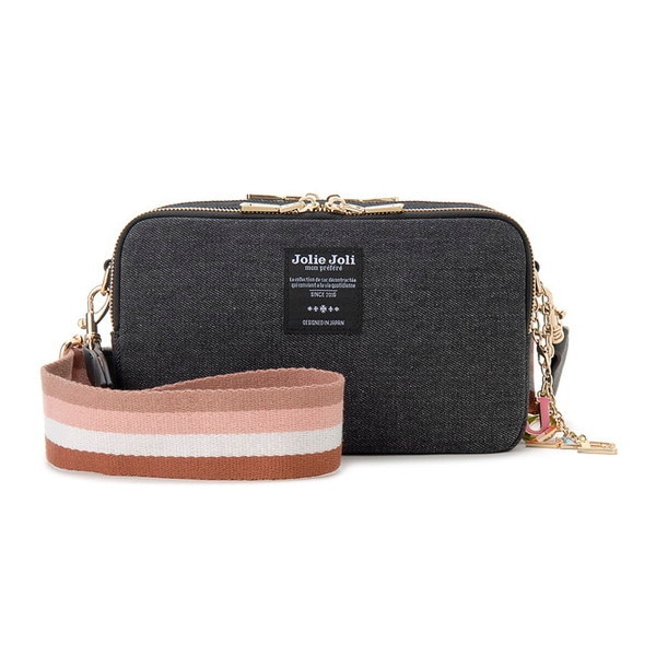 ジョリージョリ CAMERA BAG JJ-2019029-ST01 ブラックピンク ストライプ