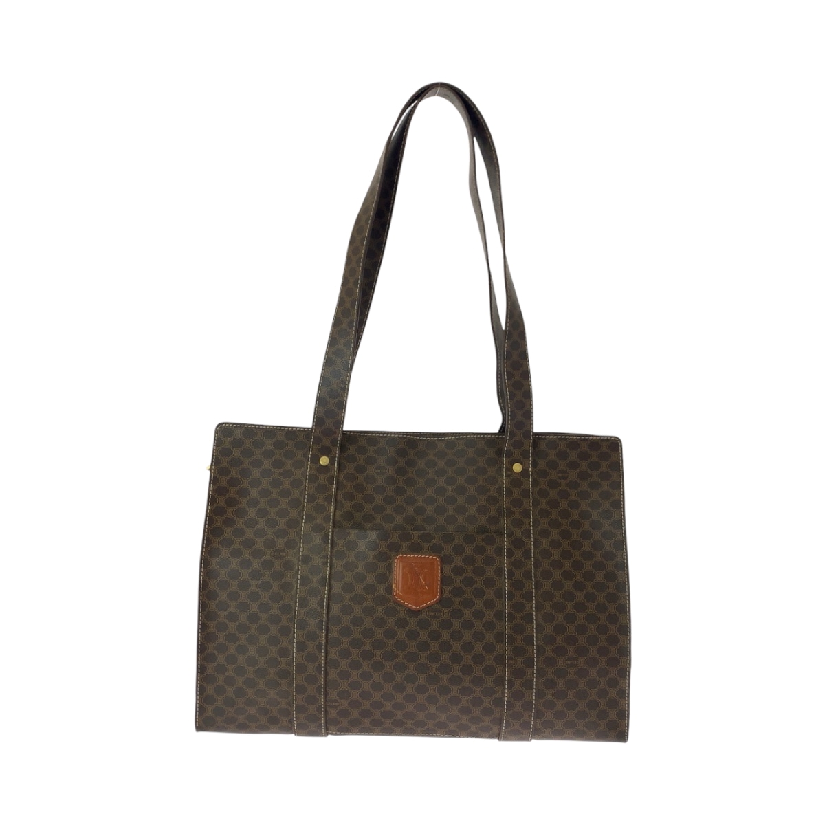 ヴィンテージ マカダム柄 ブラウン ゴールド金具 PVC MC96 トートバッグ ショルダーバッグ レディース 501408