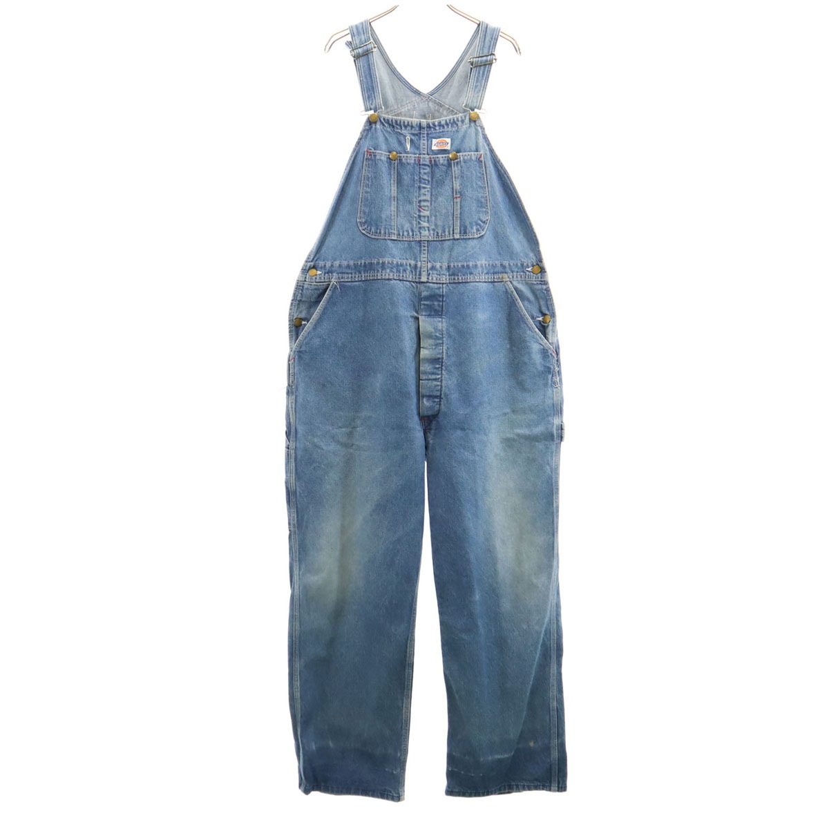 80s ヴィンテージ デニム オーバーオール W42 ウォッシュブルー ペインター メンズ 古着 8,557円