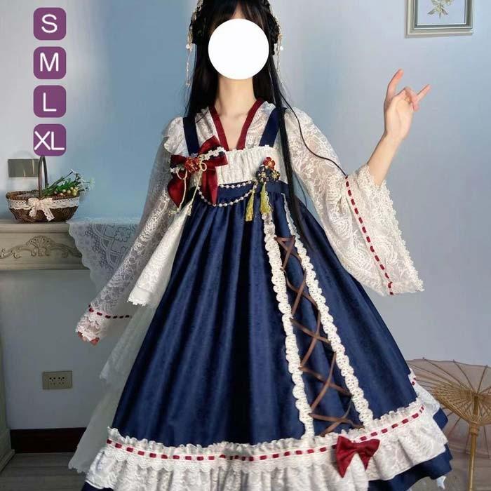 即納 ロリータ セットアプ ワンピース トップス 可愛い お姫様 Lolita ロリータ服 ロリータ リボン 可愛い アイドル衣装 コスチューム コスプレ衣装 文化祭 学園祭