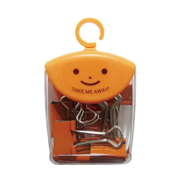 （まとめ）ミツヤ ツレテッテ ダブルクリップ口幅19mm パステルオレンジ （40個）[x5]