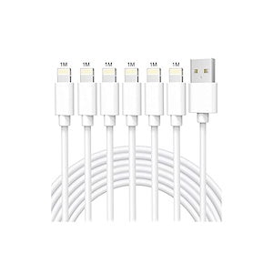 iPhone 充電ケーブル 6本セット1M*6 純正ライトニングケーブル 急速充電 アイフォン充電 Lightningケーブル 断線防止 高耐久 断線防止 iPhone12 11 8 7 6 SE 充