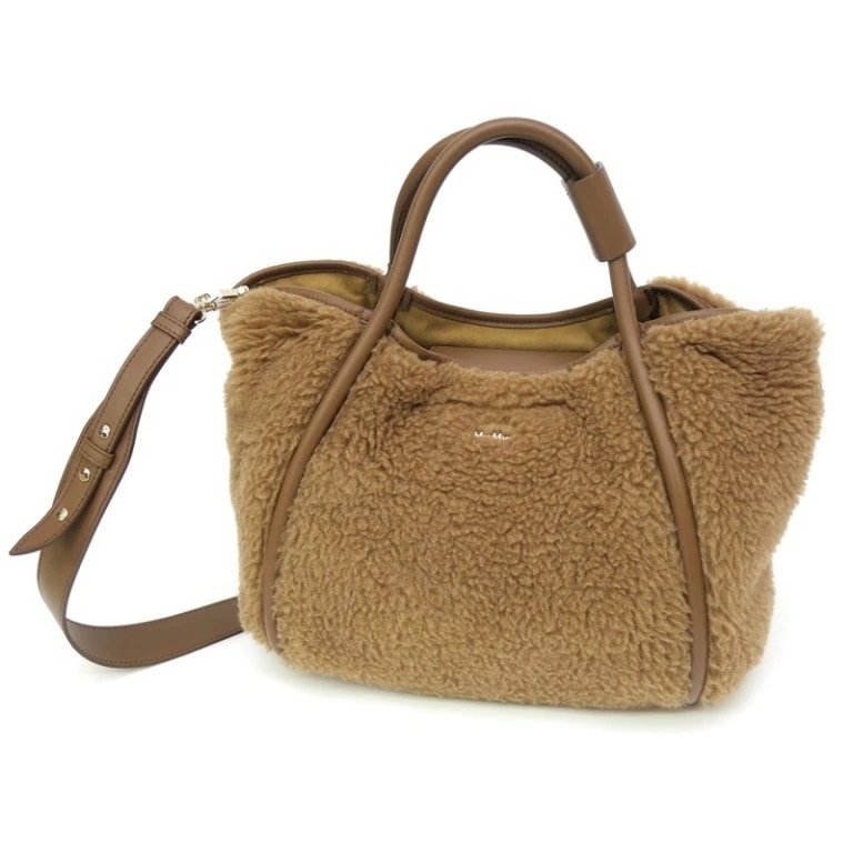マックスマーラ Max Mara テディベア 2WAYバッグ キャメル 【中古】(67751)