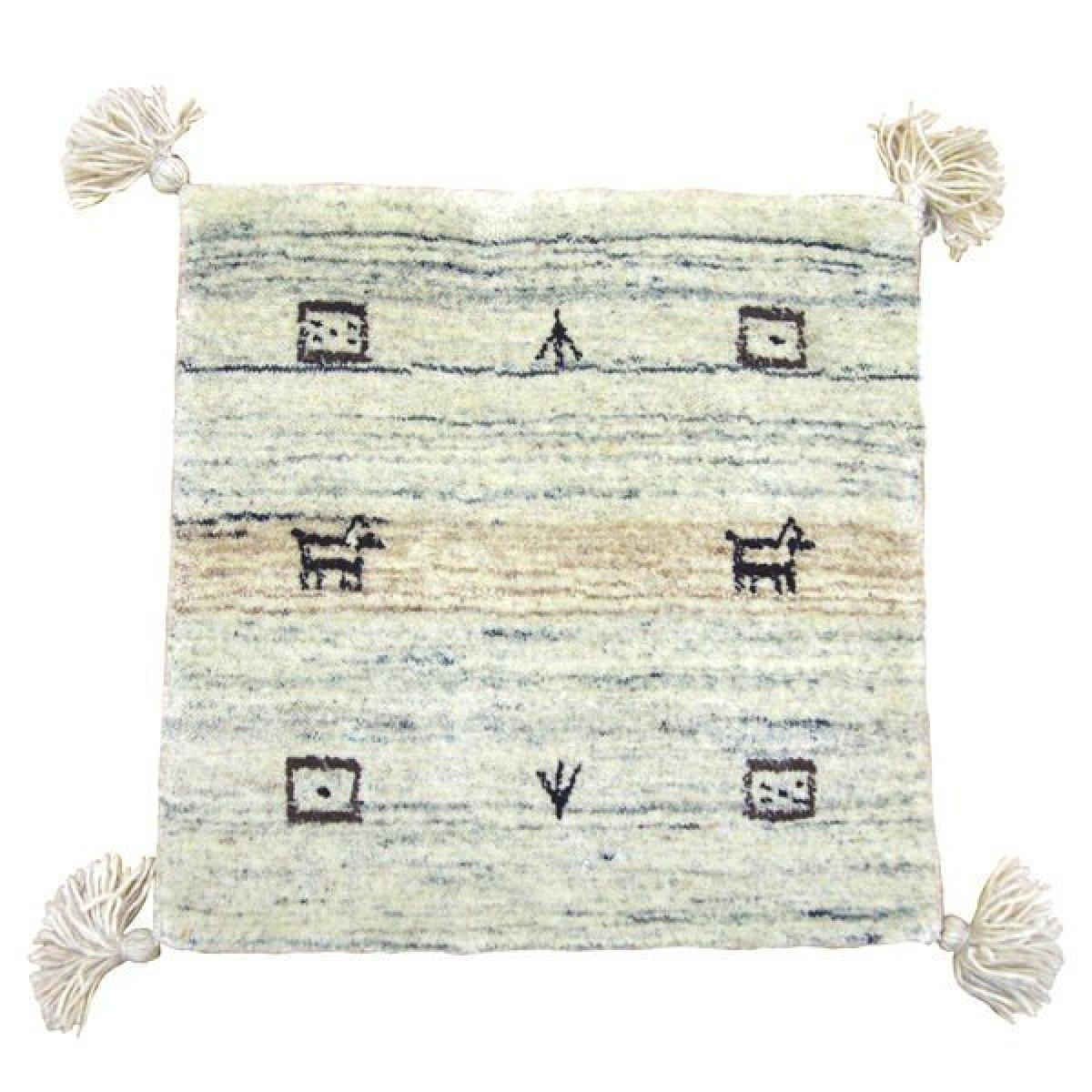 萩原 チェアパッド グレー 約40×40cm 「 LORRI BUFFD L16 」1枚 チェアマット 椅子用 クッション ウール オールシーズン