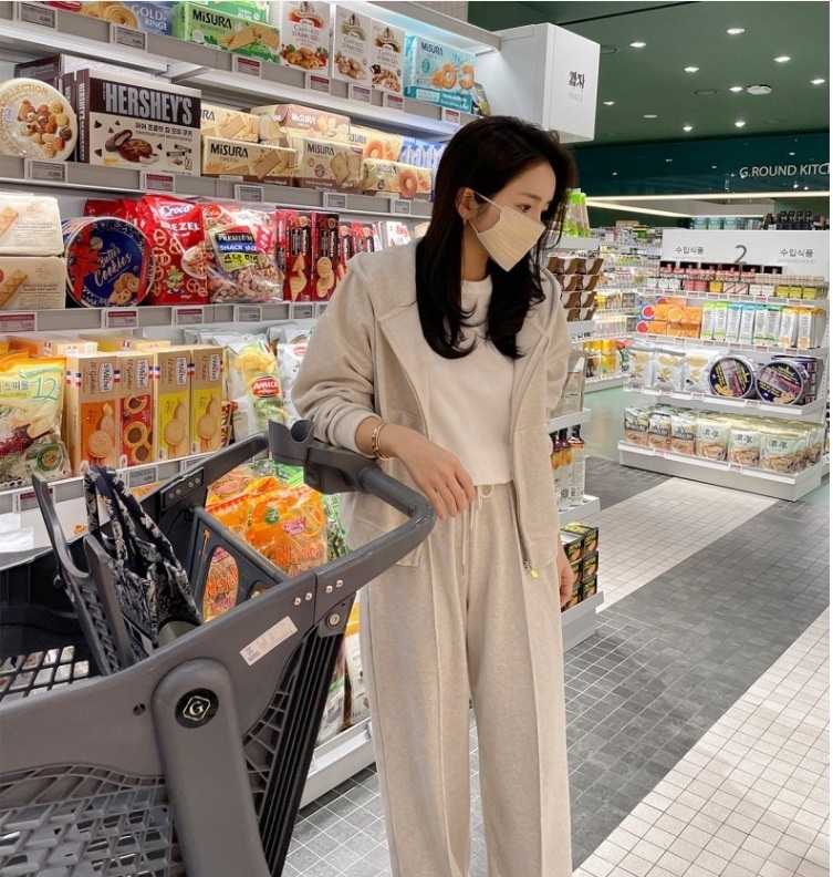 上下セットアップ カジュアルスウェット ウエストゴム トップス ボトムス パンツ パーカー ズボン スウェット 部屋着 ストレートパンツ ロング丈 袖あり 長袖 Vネック ストレート Iライン