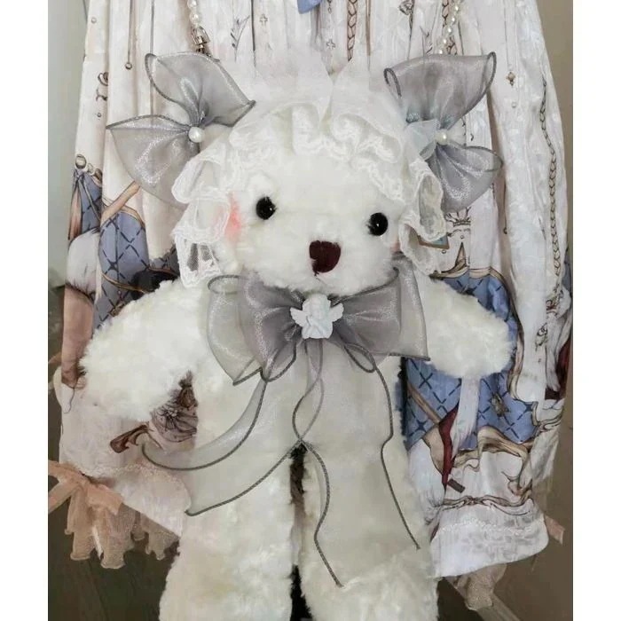 【急速出荷】バッグ ロリータ クマ ぬいぐるみ ポシェット 甘ロリ レディース レース エンジェル ロリィタ リボン テディベア 肩掛けバッグ モフモフ かわいい カラフル 原宿系 ハン
