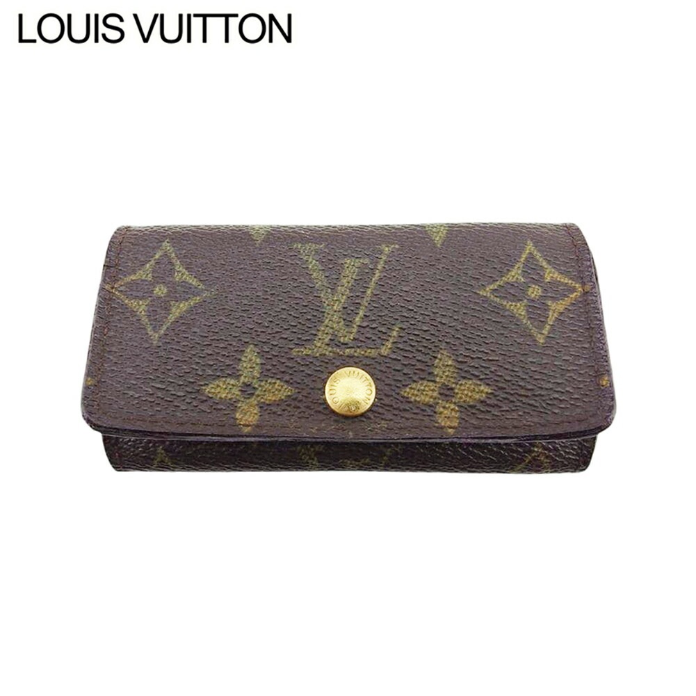 キーケース 4連キーケース モノグラム レディース メンズ ミュルティクレ4 ブラウン 中古