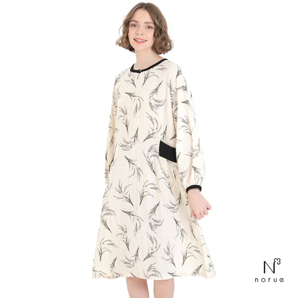 ナルエー パジャマ シュークリームガーゼRハーベストワンピース ルームウェア レディース ネグリジェ