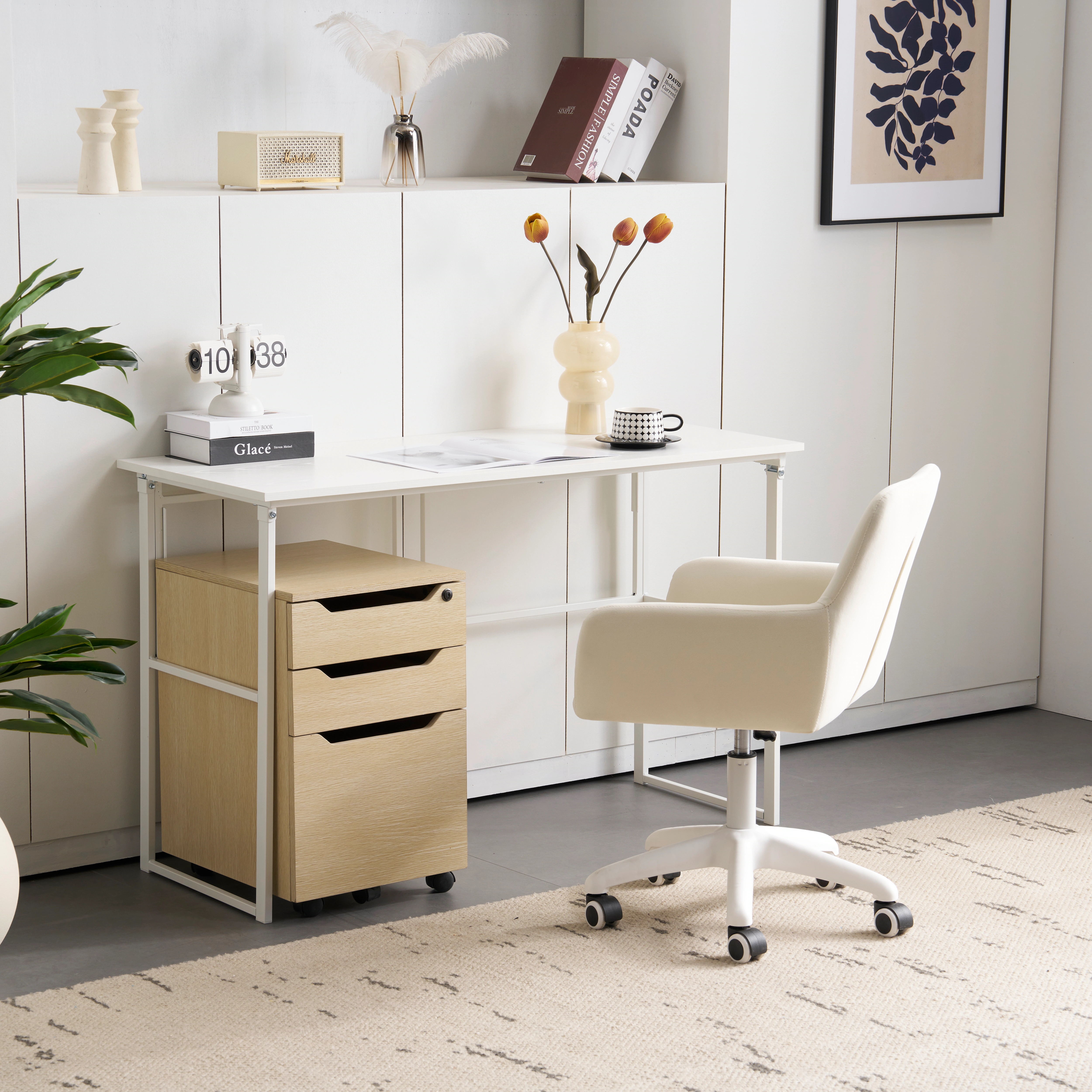 【国内出荷】パソコンデスク シンプルワークデスク ゲーミングテーブル 幅120cm PCデスク 学習机 勉強机 折りたたみ 完成品 木製 しっかりした構造 おしゃれ 広々1