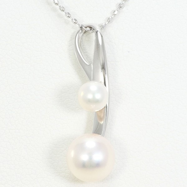 K18 18金 WG ホワイトゴールド ネックレス パール(真珠) 約50cm ジュエリー 中古