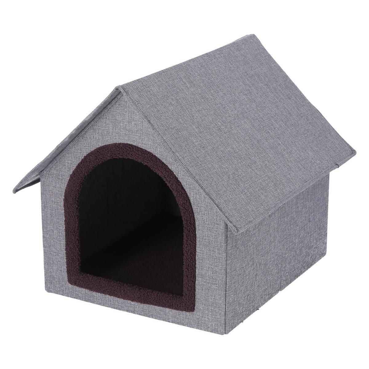 不二貿易 ペットハウス 三角屋根 Lサイズ GY グレー RU0328-3　犬用 猫用 ペットベッド ペットソファ ペット家具 インテリア