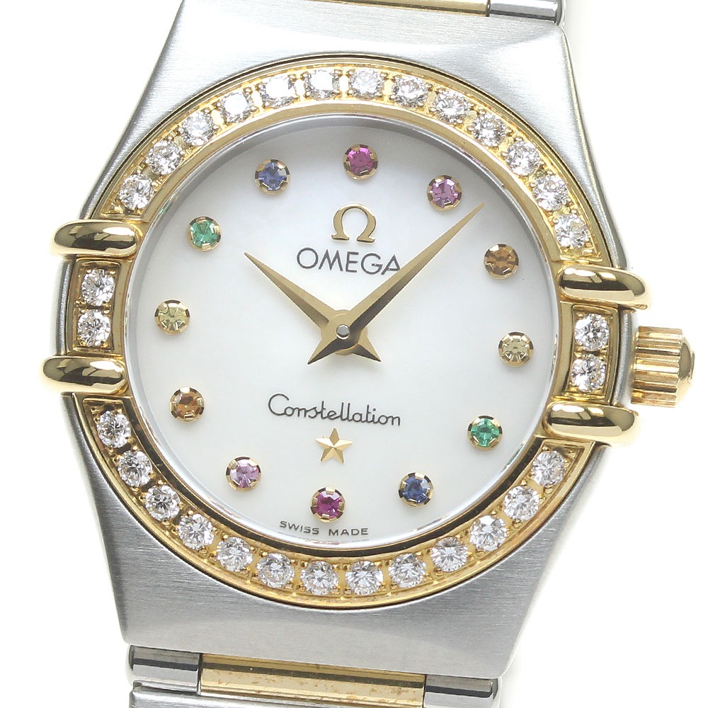 オメガ OMEGA 1367.79 コンステレーション ミニ アイリス マイチョイス ダイヤベゼル クォーツ レディース 極美品 保証書付き_861427【中古】