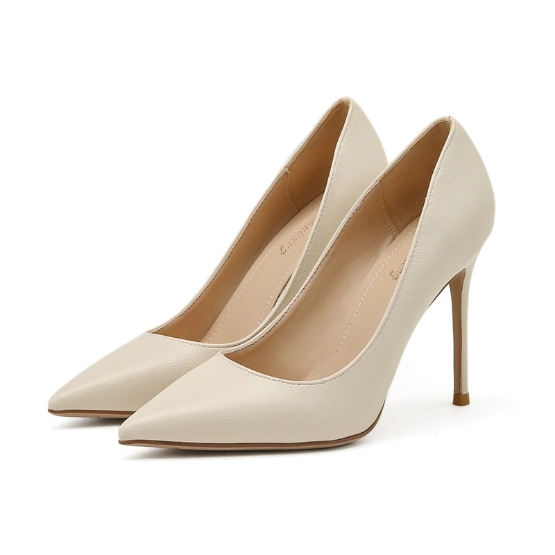 2025 春ハイヒールスチレット浅い口指摘単一の靴ファッション無地通勤プロの作業靴 母の日 母の日-0009000