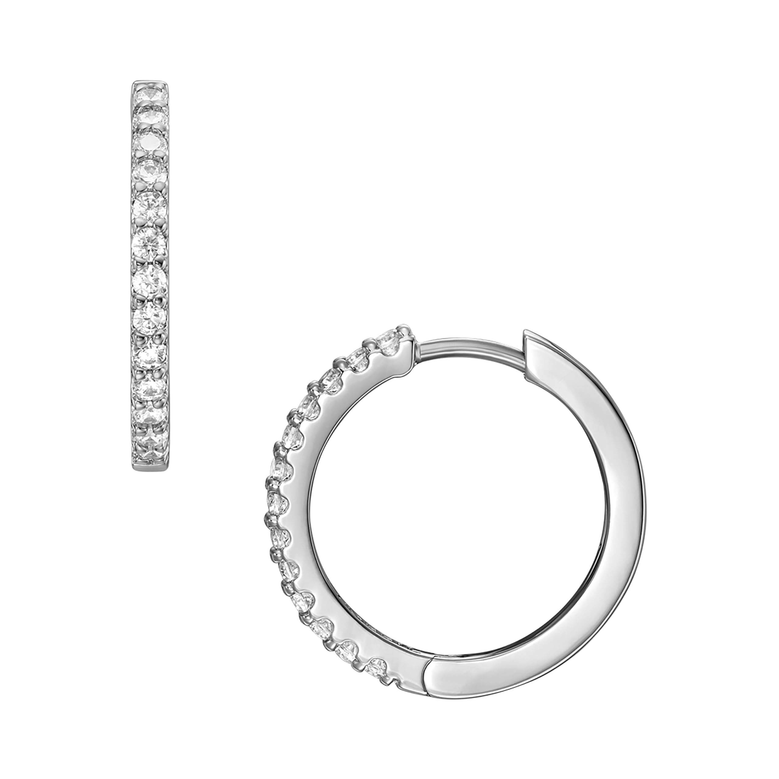 Fossil レディース ELLIS Pavé Glitz ステンレススチール フープピアスJF04802040