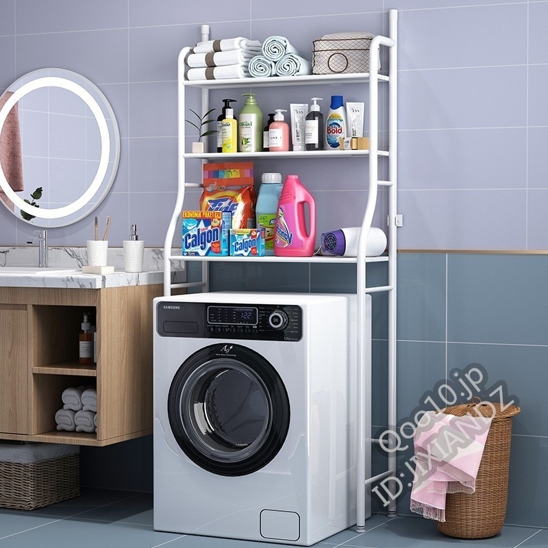 1つ買うと10つ無料パンチングなしの浴室バスラック床置き洗面器収納アーティファクトトイレトイレ洗濯機ラック