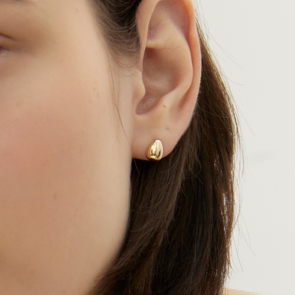 LUNNE 14k ボリュームドロップスタッドピアス 14K ゴールド #LFE20