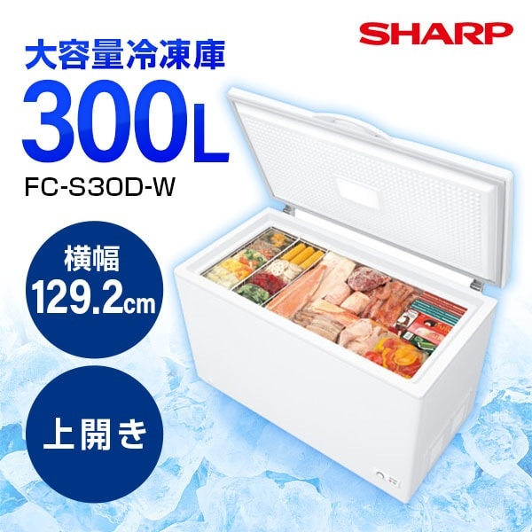 冷凍庫 300L 上開き FC-S30D-W ホワイト系
