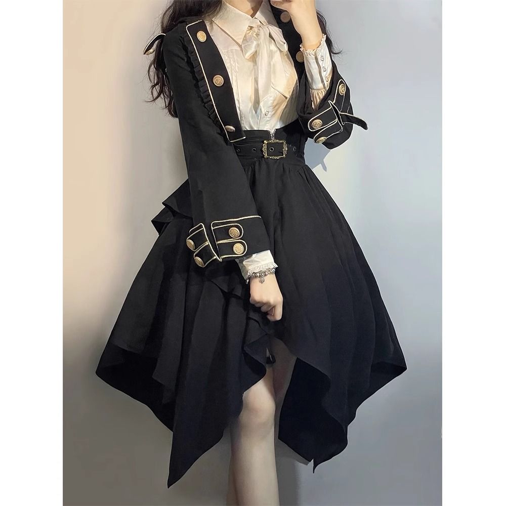 暗黒ゴシック風lolitaスーツ学院風ロリータコートのワンピースコスチューム