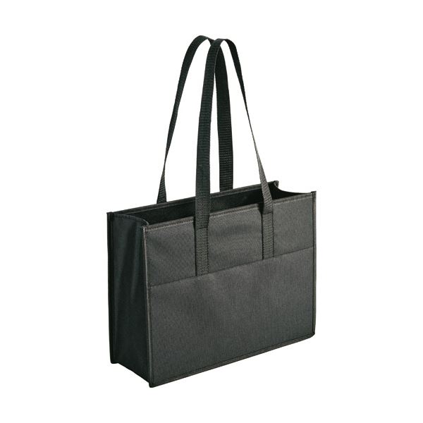 （まとめ） TANOSEE マルチトートバッグA4ヨコ 黒 TDT-A4B 1セット（5個） 3セット