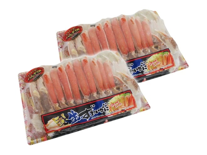 ロシア・アラスカ産 バルダイ種 冷凍 =生ズワイガニ=ハーフポーション 約1kgx2pc(約2kg) 半剥き身 ハーフポーション pc