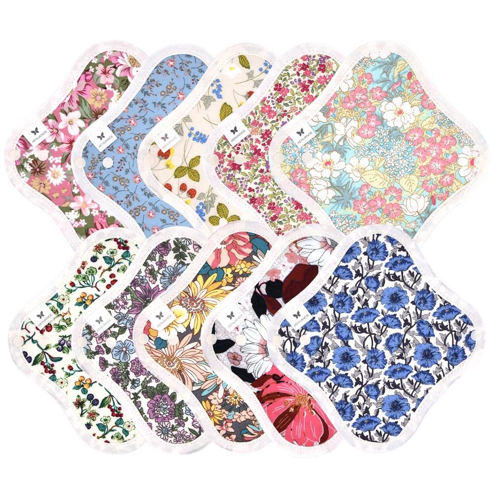 【アウトレット】 AENUANCE（エニュアンス）布ナプキン おりもの用 一体型 10枚セット 厚手 4cc 吸水 防水なし