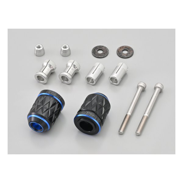 バーエンド スズキ / 汎用 ハンドル内径φ14-19 KIRIKO ブルー 37607