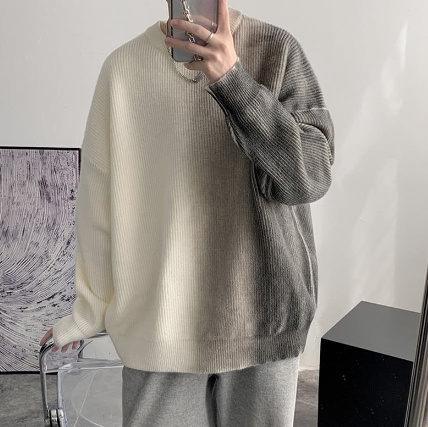 トップス 上着 人気 おすすめ おしゃれ お洒落 激安 安い プチプラ ニット セーター 長袖 ロング ラウンドネック 丸首 柄 カジュアル 大人 上品 きれいめ ストリート 春 s