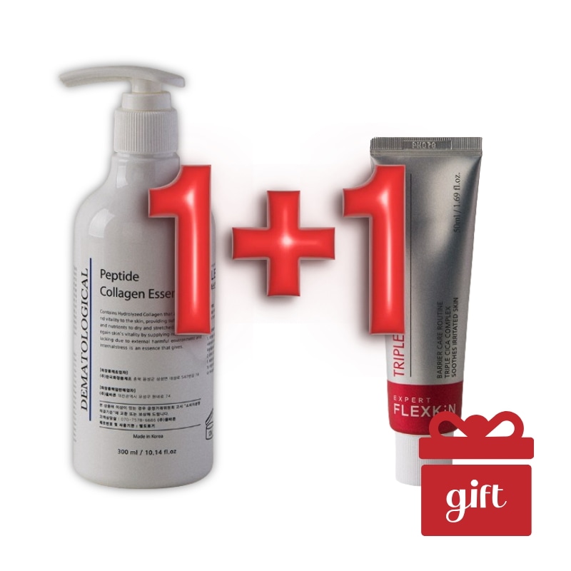 【高保湿セット】ペプチドコラーゲン美容液300mL＋バリアクリーム50mL フレックスキン Peptide Collagen Essence + Triplex Rejuve Cream