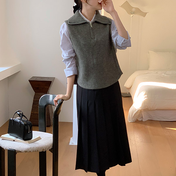 (結婚式お勧め/ウエストすっきりフィット) Hermitt ハイウエストプリーツロングスカート sk7150