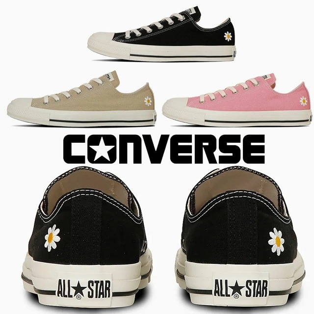 コンバース レディース スニーカー オールスター フラワーアイレッツ OX ローカット キャンバススニーカー カジュアルシューズ 花 31314360 スプリングピンク